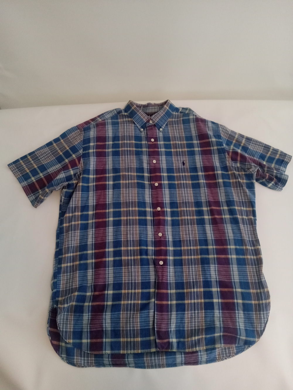 Ralph Lauren Mcmeel Cotton Multi Color Plaid Short Sleeve Button-Down Shirt XL